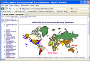 Figure B.2 NODC buoy data access world map.