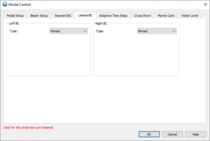 GenCade Model Control dialog showing the Lateral BC tab